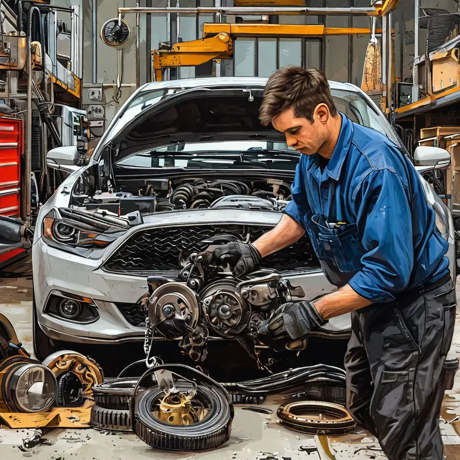 Снятие/установка ролика приводного ремня Ford Transit